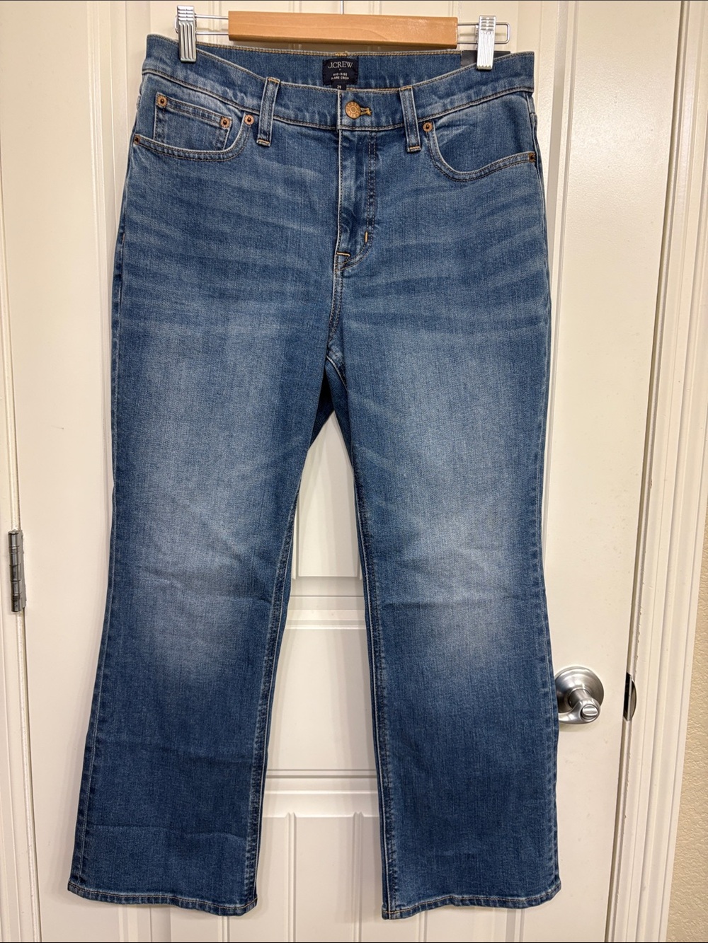 NWT J. Crew Women's Flared Mid-Rise Crop Blue Jeans